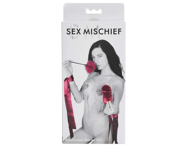 S&M - szatén kezdő kötöző szett (piros) - 4 részes