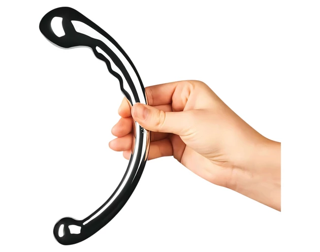 Le Wand - kétvégű rozsdamentes acél dildó (ezüst)