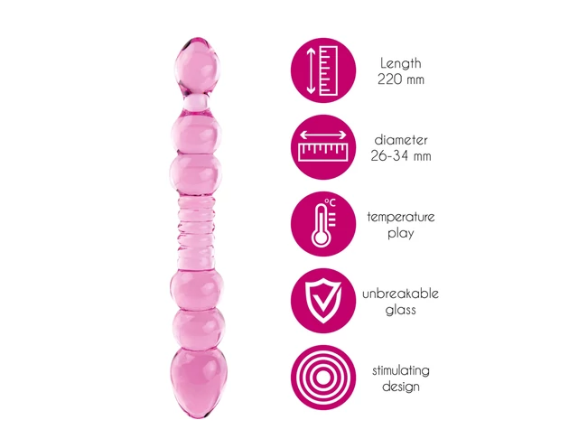 FEELZTOYS GLAZZZ Lucid Dreams - gyöngyös üveg dildó (pink)
