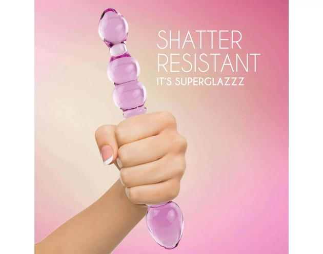 FEELZTOYS GLAZZZ Lucid Dreams - gyöngyös üveg dildó (pink)