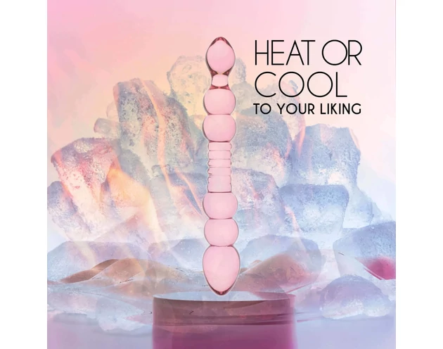 FEELZTOYS GLAZZZ Lucid Dreams - gyöngyös üveg dildó (pink)