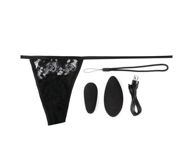 Screaming Panty - akkus, rádiós csikló vibrátor (fekete)