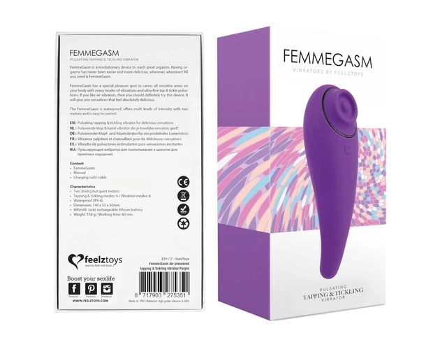 FEELZTOYS Femmegasm - akkus 2in1 csikló vibrátor (lila)