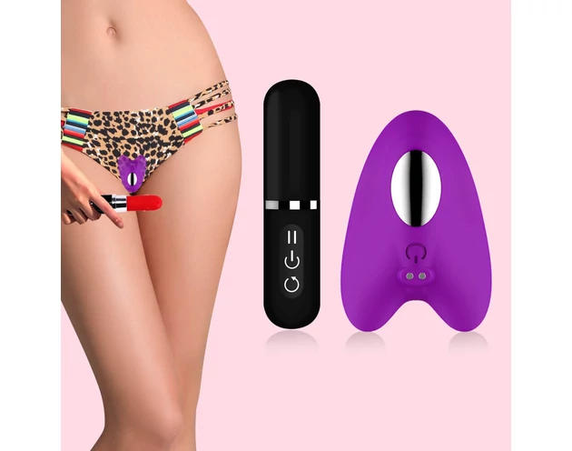 Aixiasia Ebby Panty - akkus, rádiós csiklóvibrátor szett (lila)