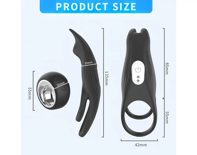 Aixiasia Hoody B - akkus, rádiós péniszgyűrű (fekete)