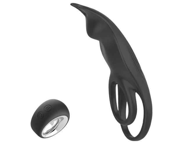 Aixiasia Hoody B - akkus, rádiós péniszgyűrű (fekete)