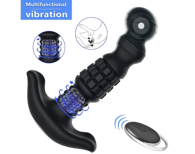 Aixiasia Abake - forgó anál vibrátor (fekete)