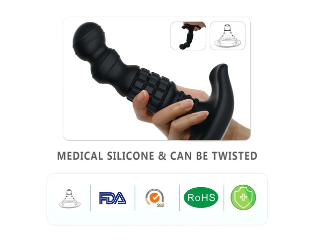 Aixiasia Abake - forgó anál vibrátor (fekete)