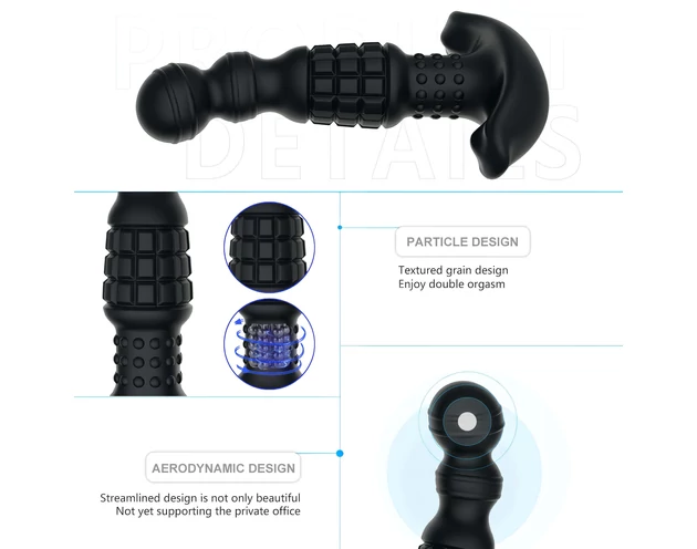 Aixiasia Abake - forgó anál vibrátor (fekete)