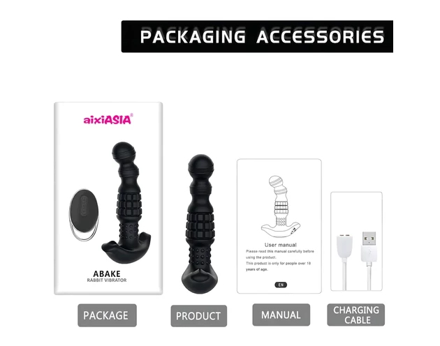 Aixiasia Abake - forgó anál vibrátor (fekete)