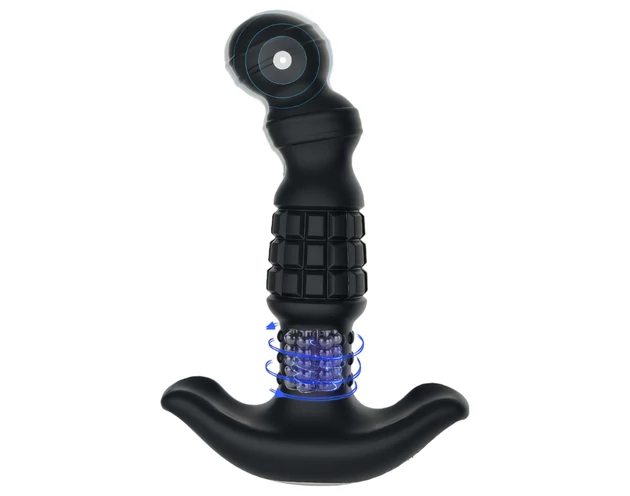 Aixiasia Abake - forgó anál vibrátor (fekete)