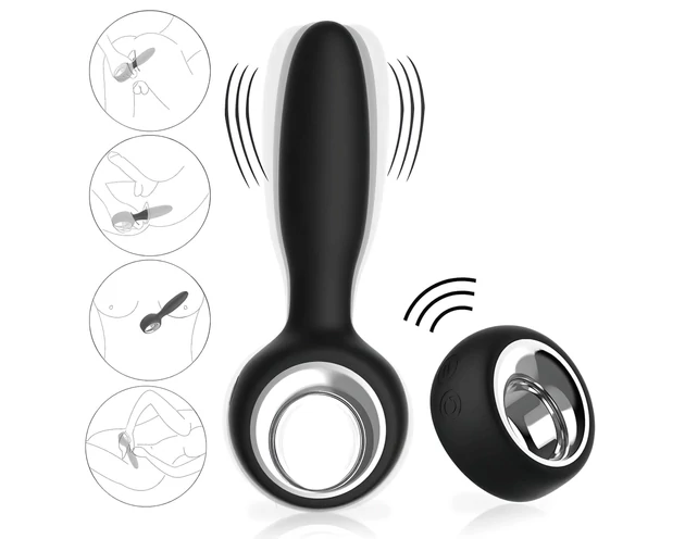 Aixiasia Dylon-Remote - akkus, rádiós anál vibrátor (fekete)