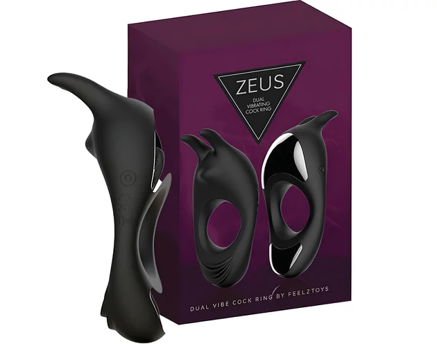 FEELZTOYS Zeus - akkus, vibrációs péniszgyűrű (fekete)