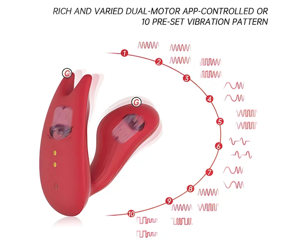 Magic Motion Umi - okos, akkus felcsatolható vibrátor (piros)