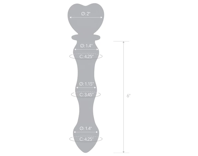 GLAS - szíves üveg dildó (átlátszó)