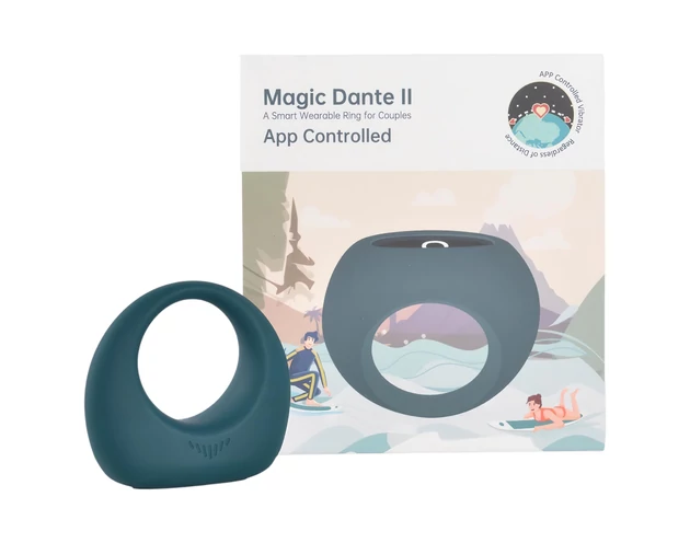 Magic Motion Dante II - okos, akkus vibrációs péniszgyűrű (kék)