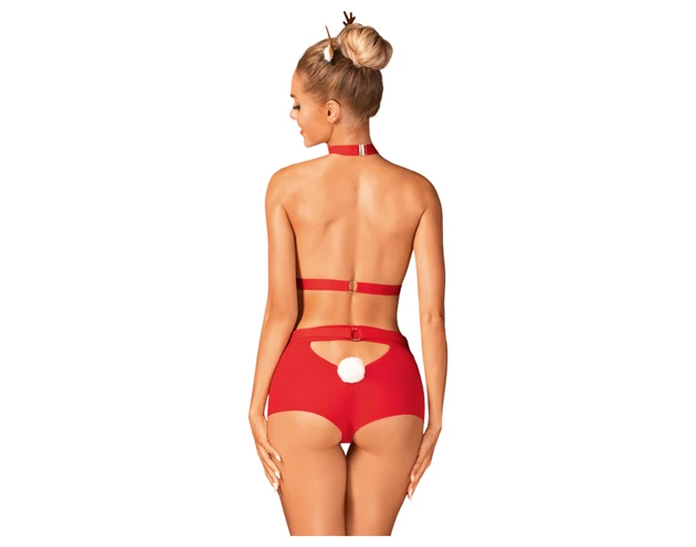 Obsessive Ms Reindy - női rénszarvas jelmez szett (2 részes) - piros