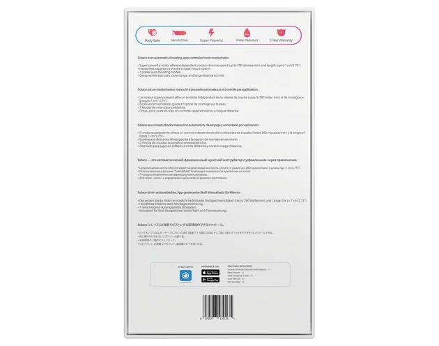 LOVENSE Solace - okos, fel-le mozgó maszturbátor (fekete)