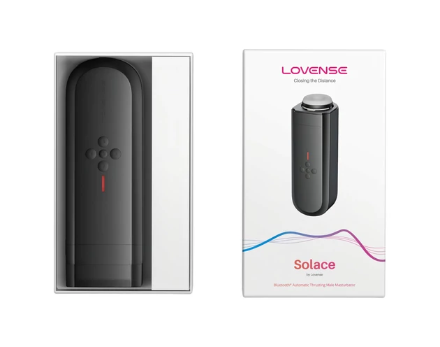 LOVENSE Solace - okos, fel-le mozgó maszturbátor (fekete)