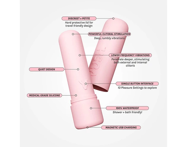 Vush Pop Gloss - akkus, vízálló mini vibrátor (pink)