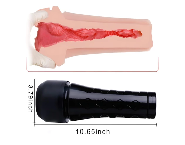 Tracy's Dog 3D Stroker - élethű műpunci tokban (fekete-natúr)