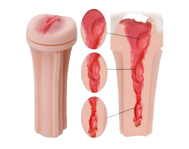 Tracy's Dog 3D Stroker - élethű műpunci tokban (fekete-natúr)