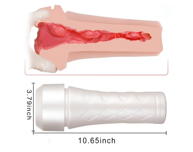 Tracy's Dog 3D Stroker - élethű műpunci tokban (fehér-natúr)